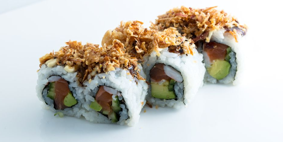 California rolls crispy onions